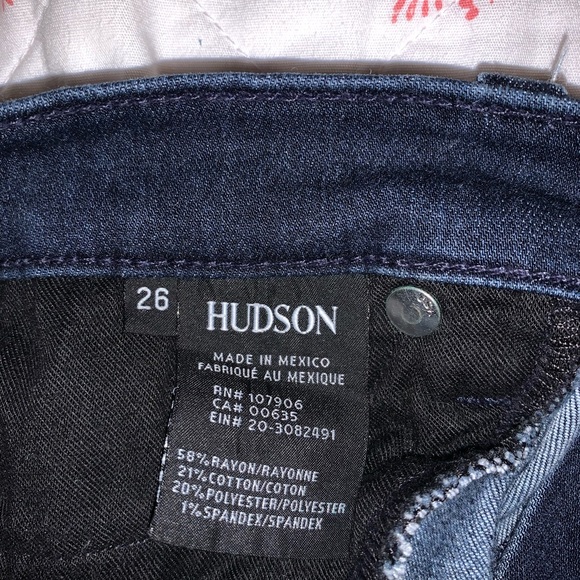 Hudson High Waisted Barbara Skinny Ankle Jeans (Dark Wash) - size - Picture 9 of 13